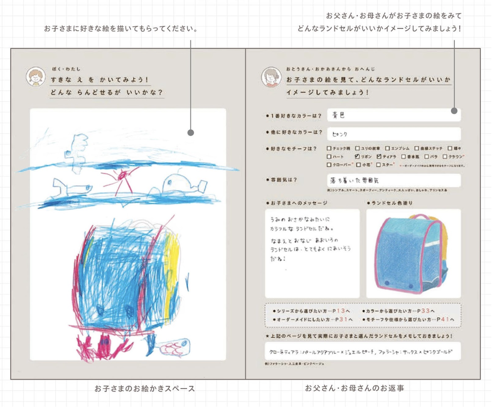 イラストで希望がわかる「親子のためのランドセル交換ノート」