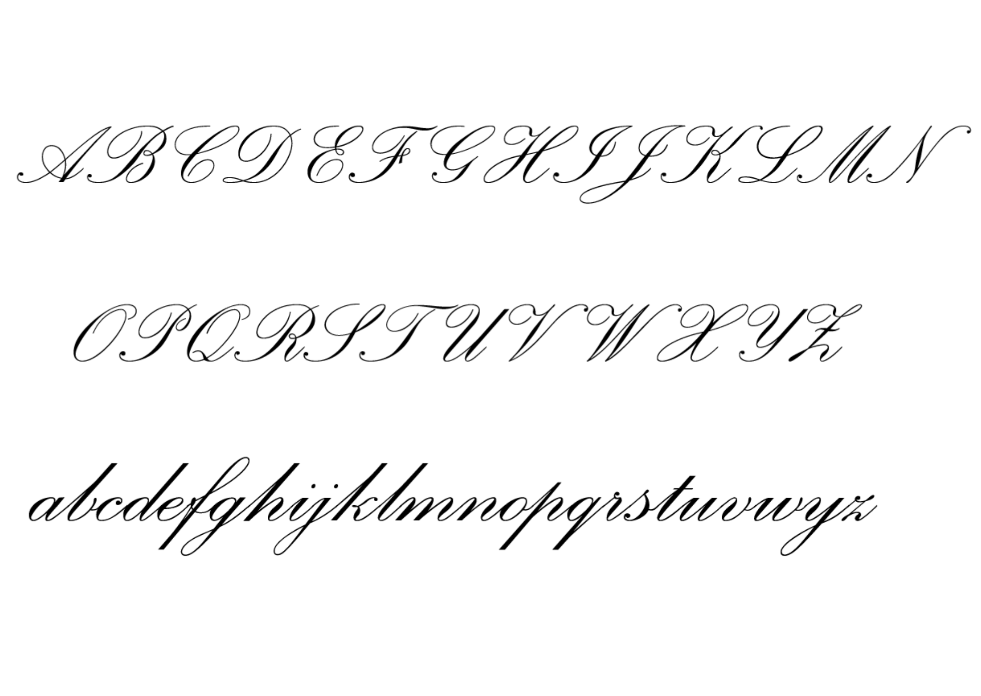 筆記体の文字